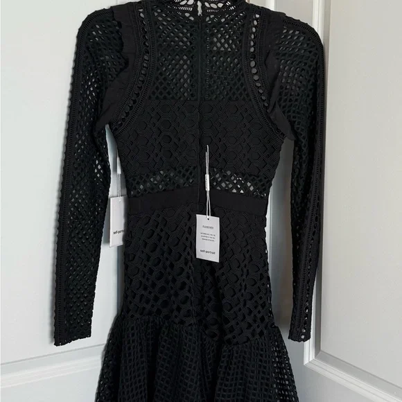 NWT Self-Portrait Elegant Black Mini Dress - Picture 5 of 6